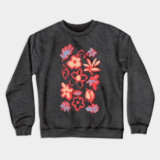 Red Floral Pattern Crewneck Sweatshirt